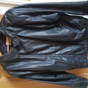 Black leather jacket